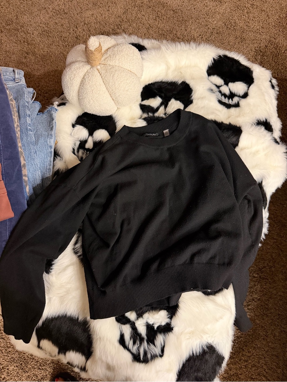 Tahari Black Crewneck Sweater